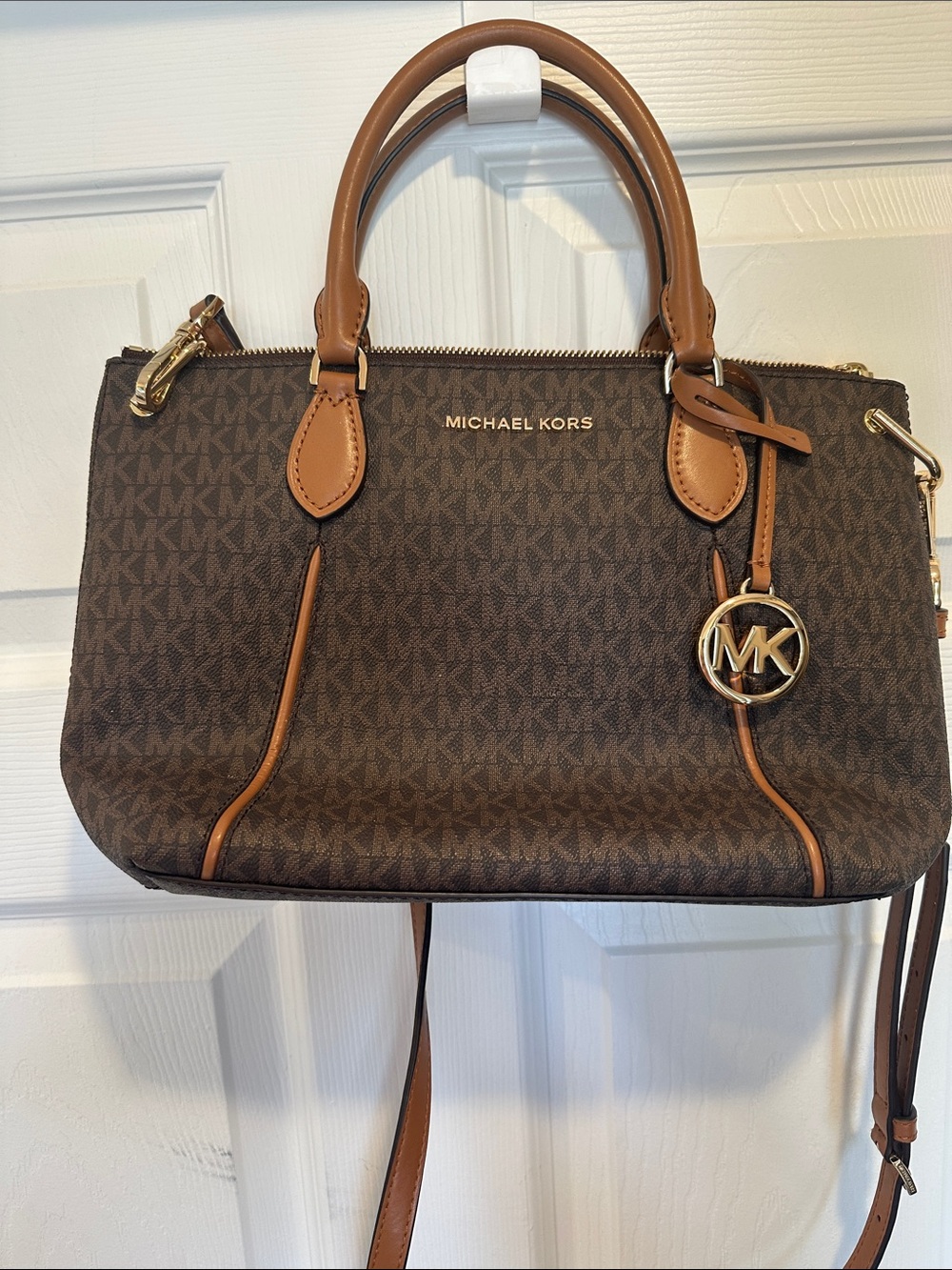 Michael Kors Brown Satchel with Tan Accents